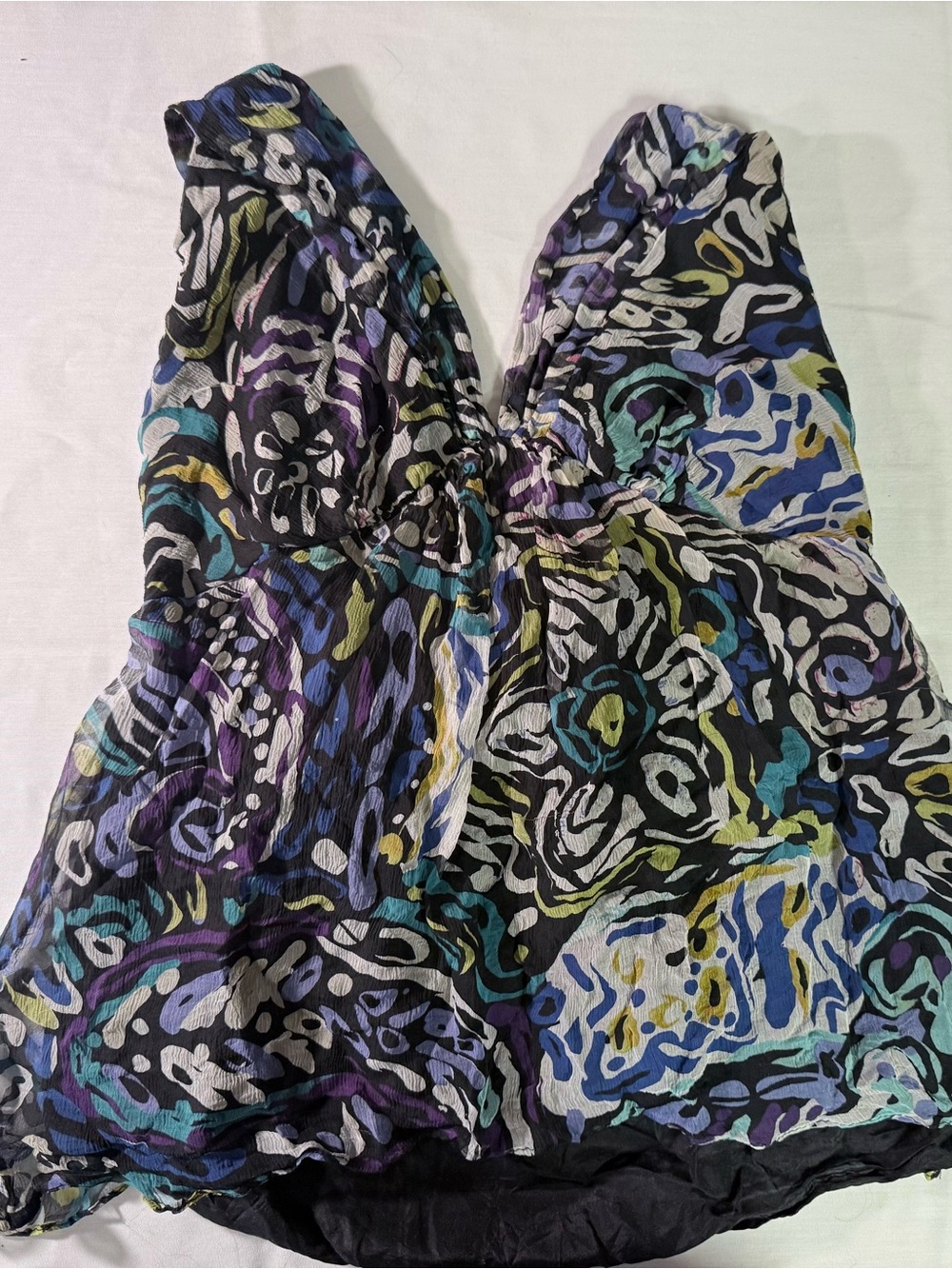 Marc Anthony Silk Tank Top with metal  chain back accent